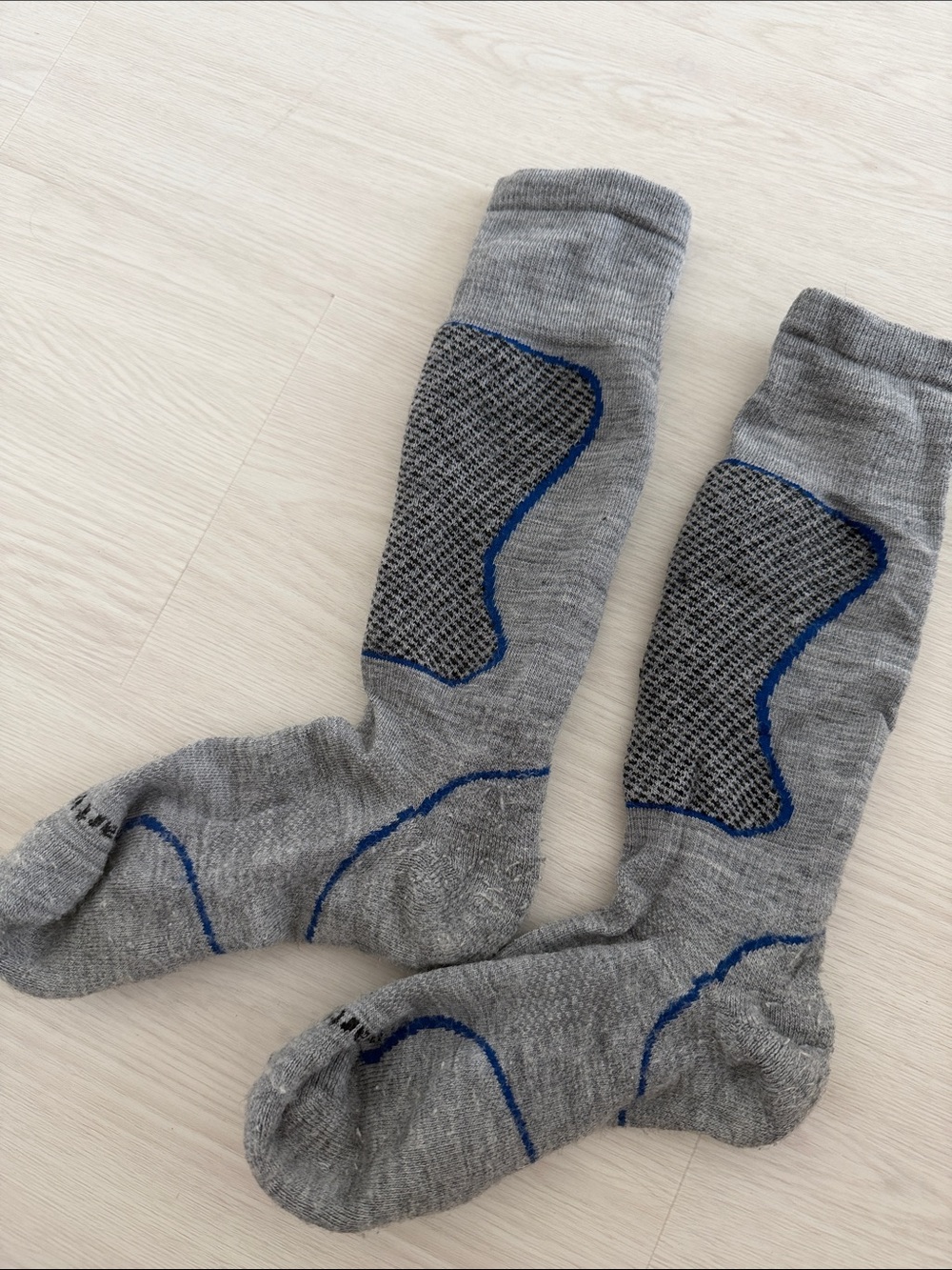 Gray wool socks